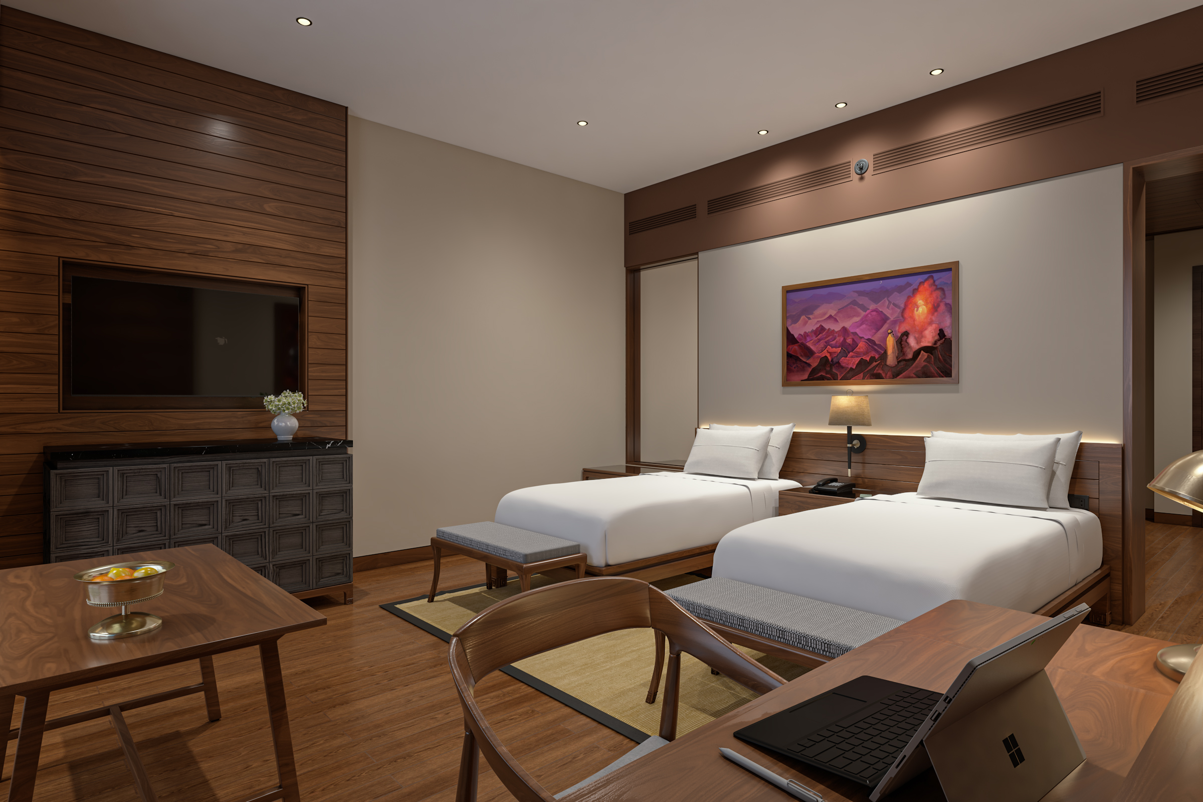 Twin Deluxe Mountain View