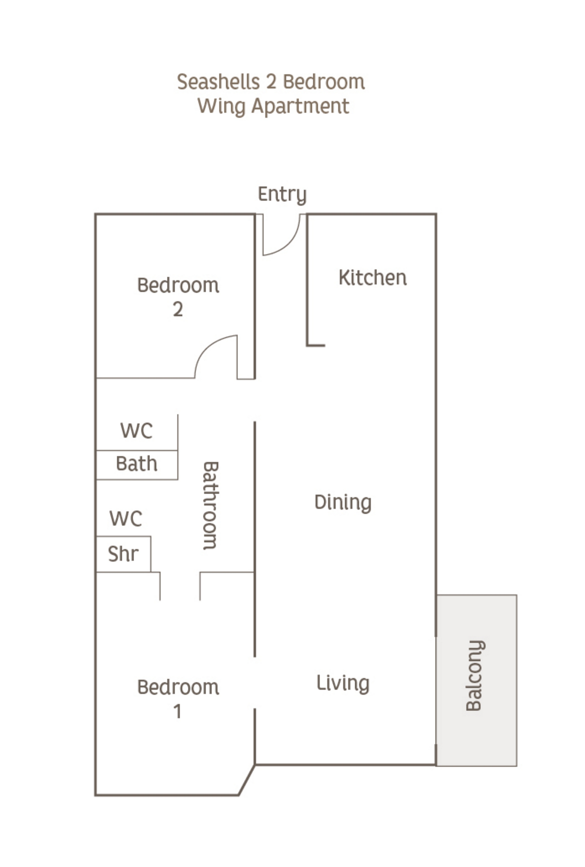 Apartment Partial Ocean View Two Bedrooms