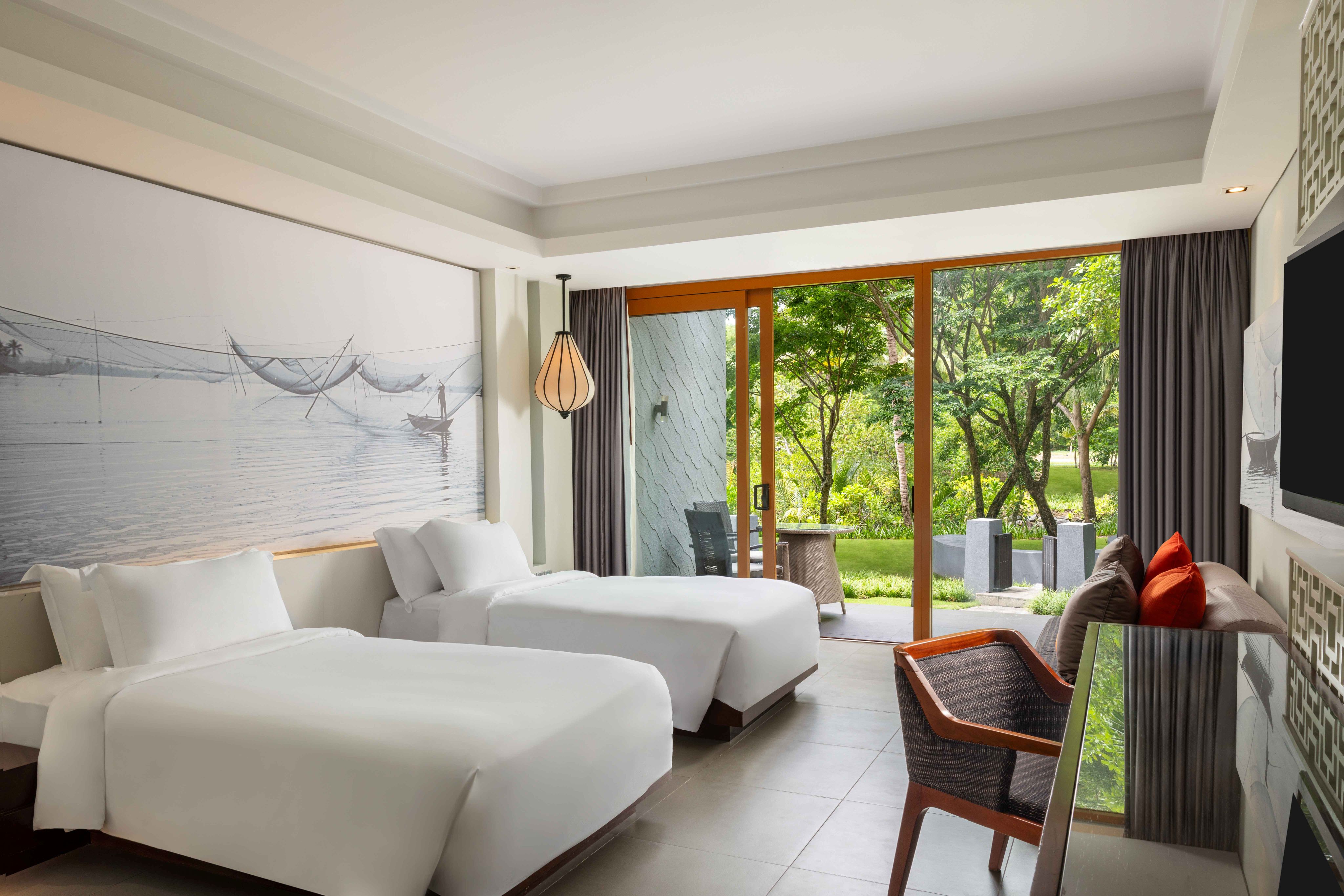 Twin Garden View with Balcony