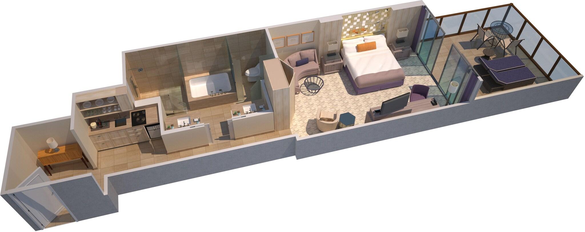 Double Ocean Front King Bed