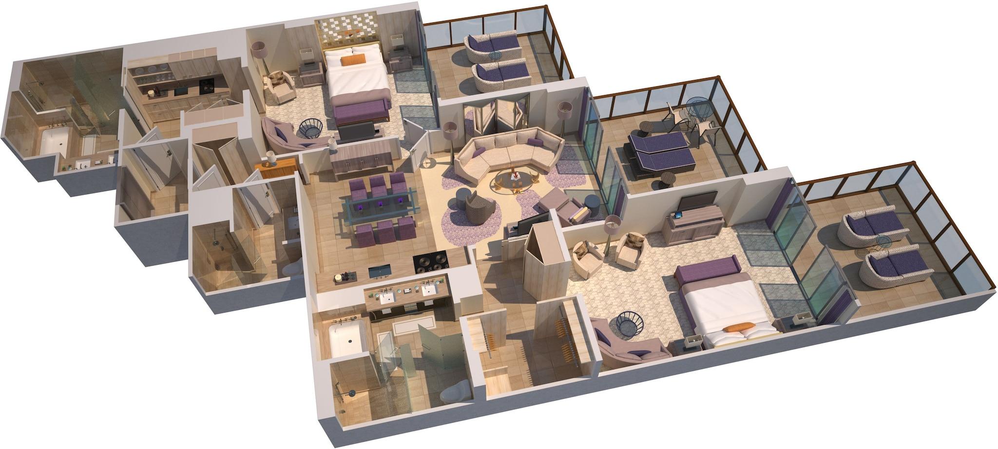 Suite Ocean Front Two Double Beds