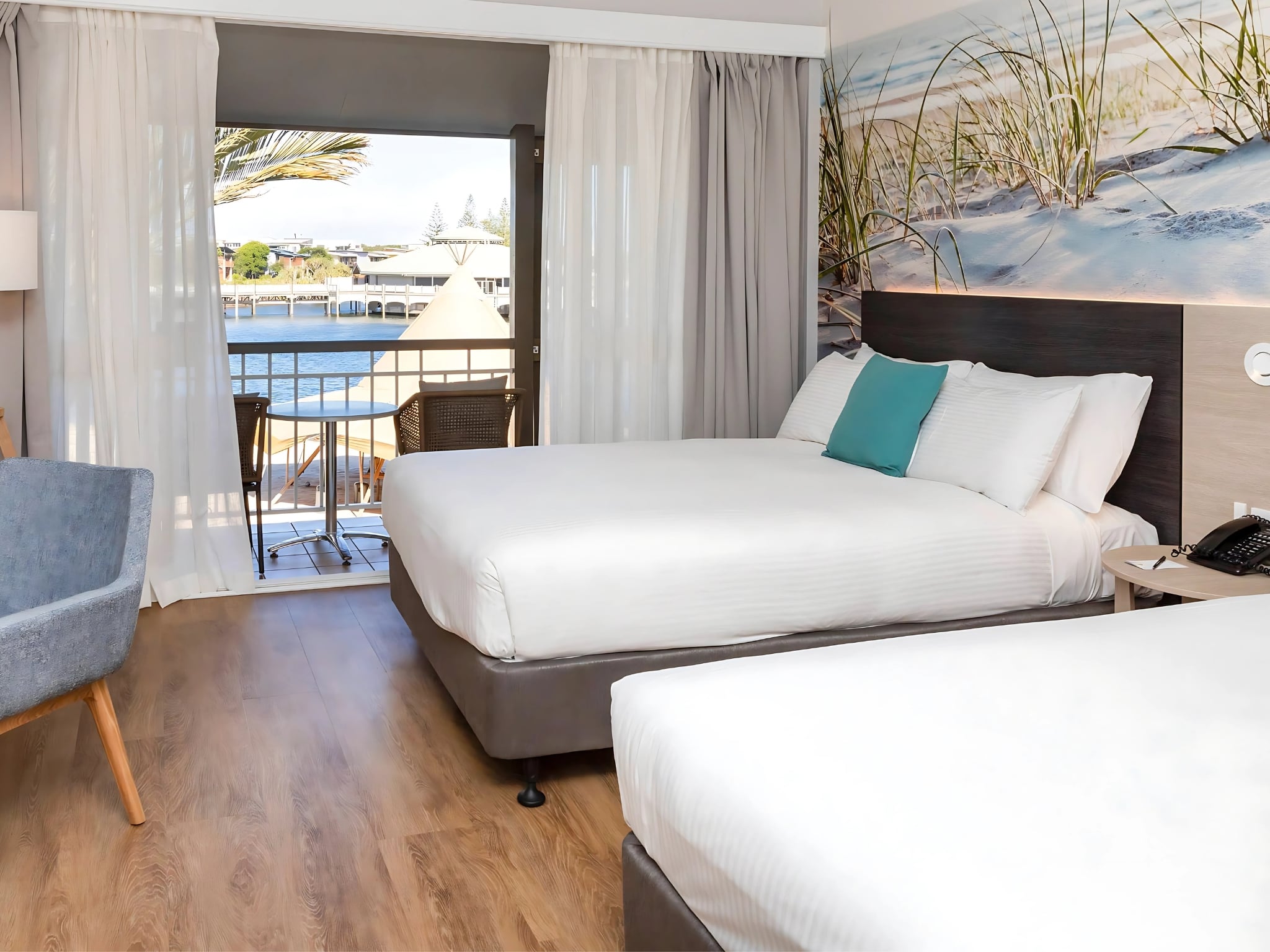 Double Two Double Beds with Views