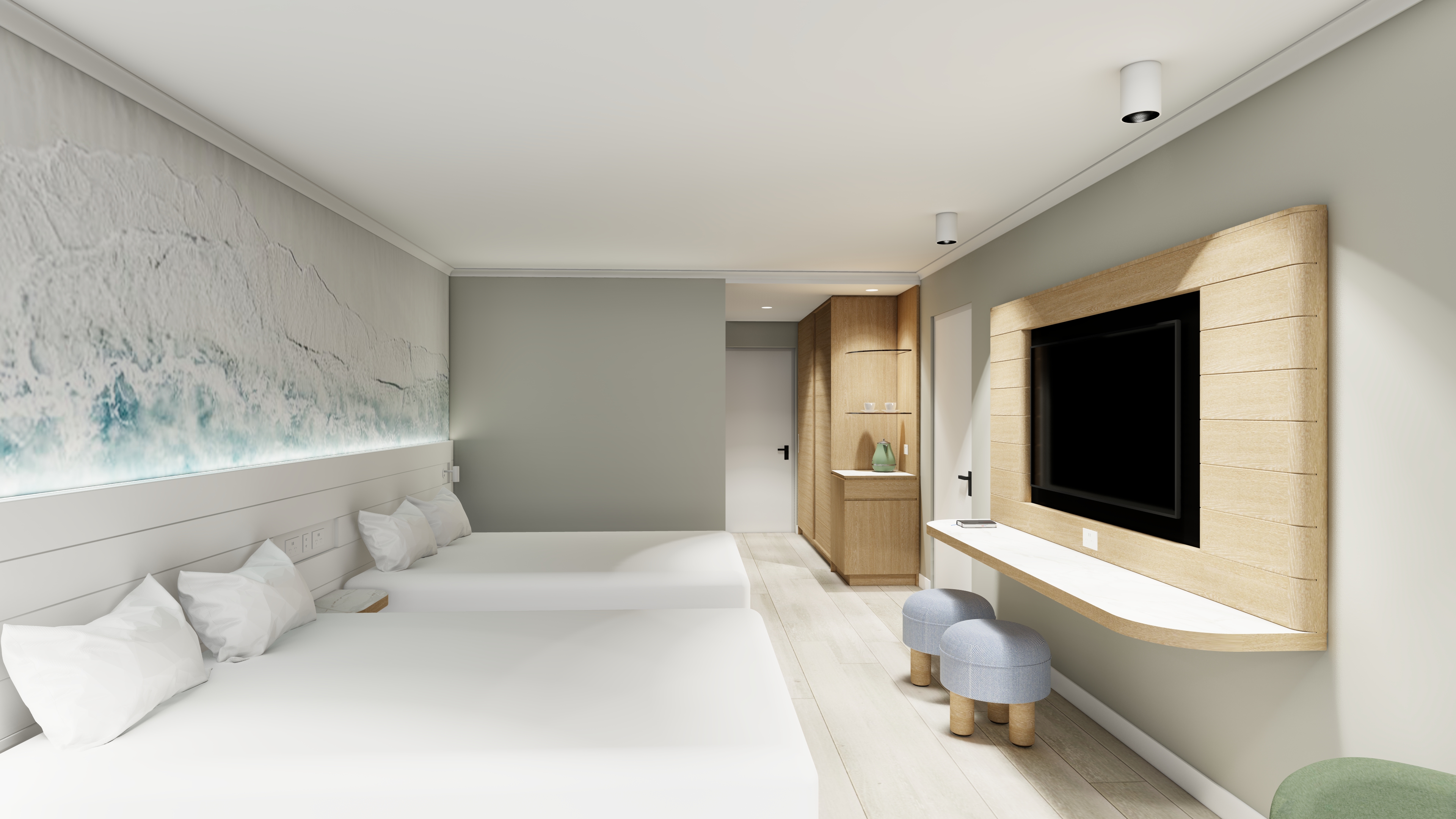 Twin Two Double Beds