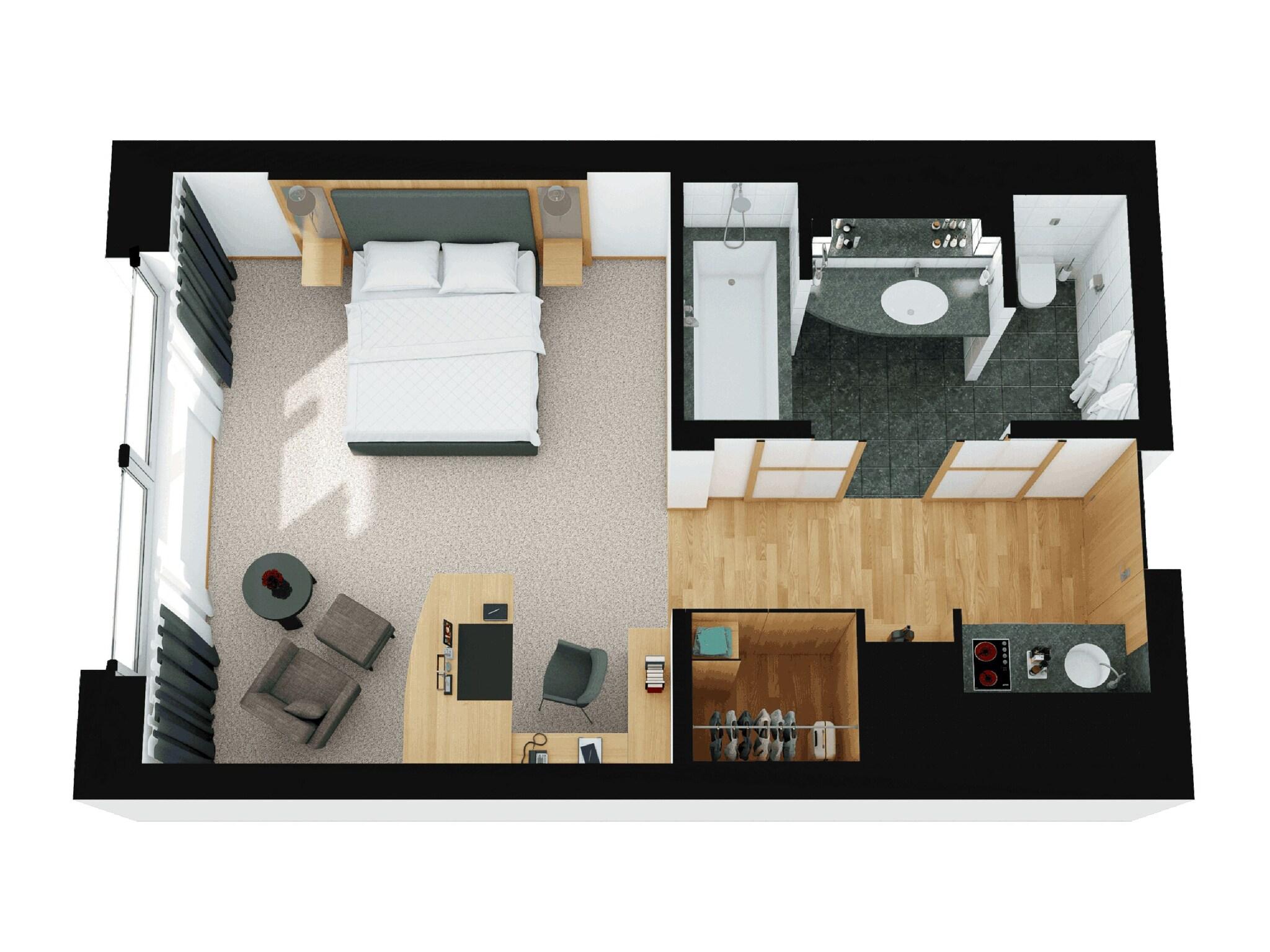 Studio Queen Size Bed