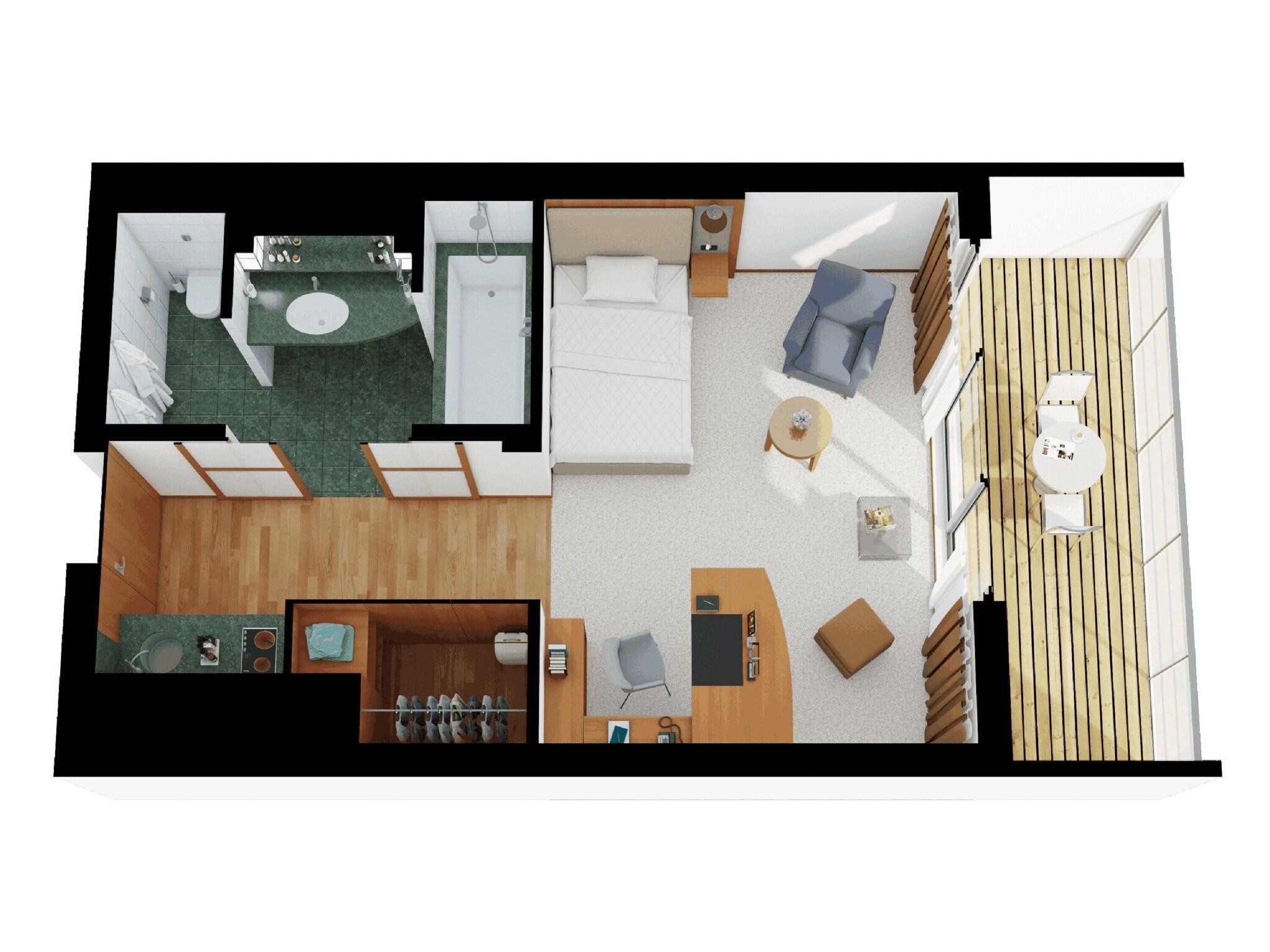 Studio Queen Size Bed