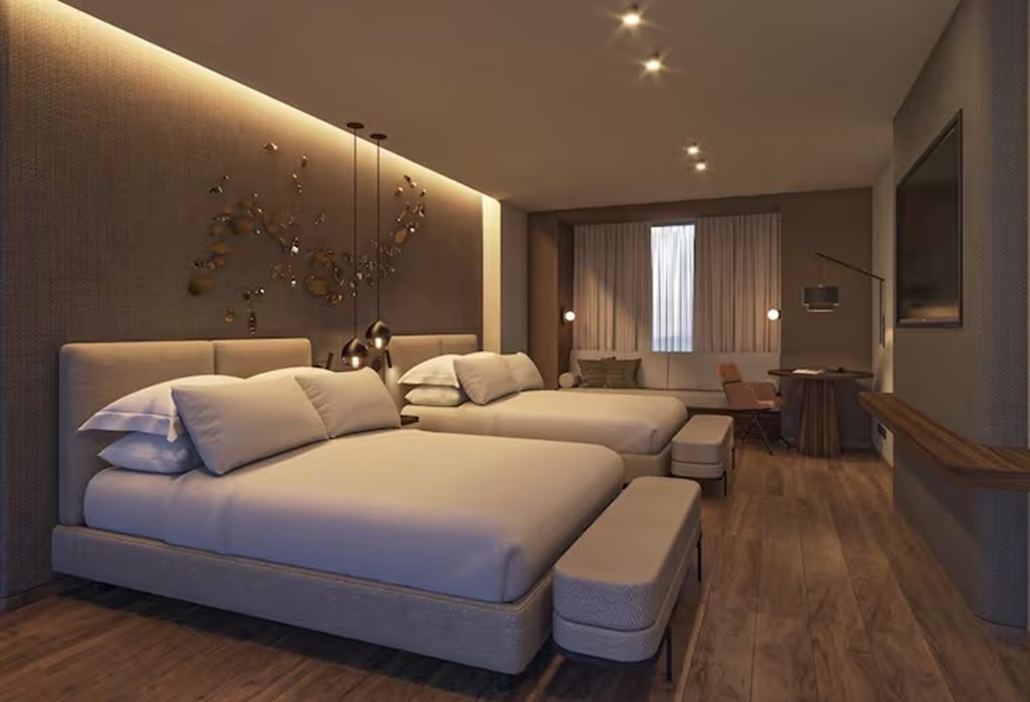 Double Two Queen Beds