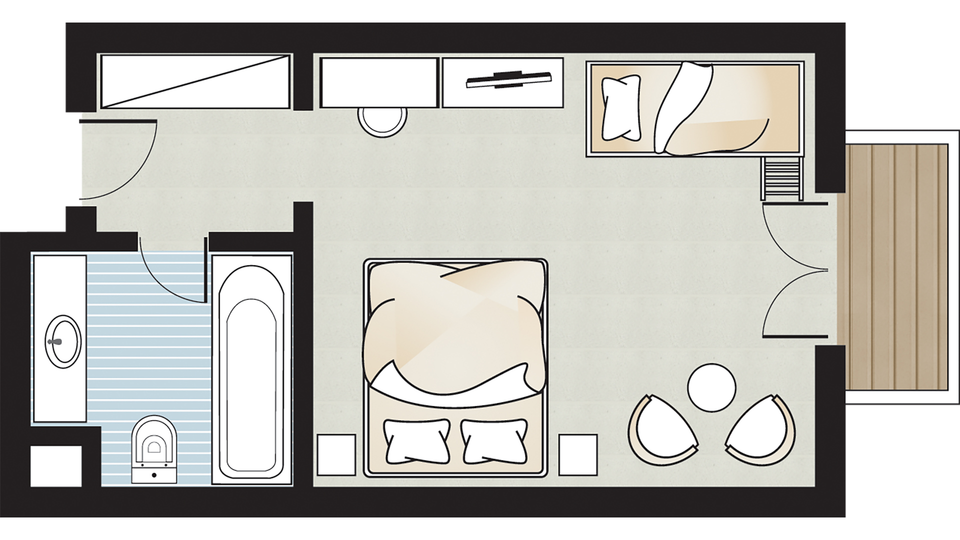 Family Room Garden View with Balcony