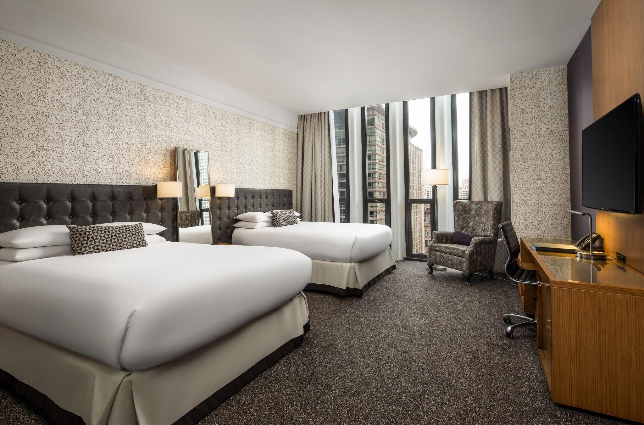 Quadruple City View Two Double Beds