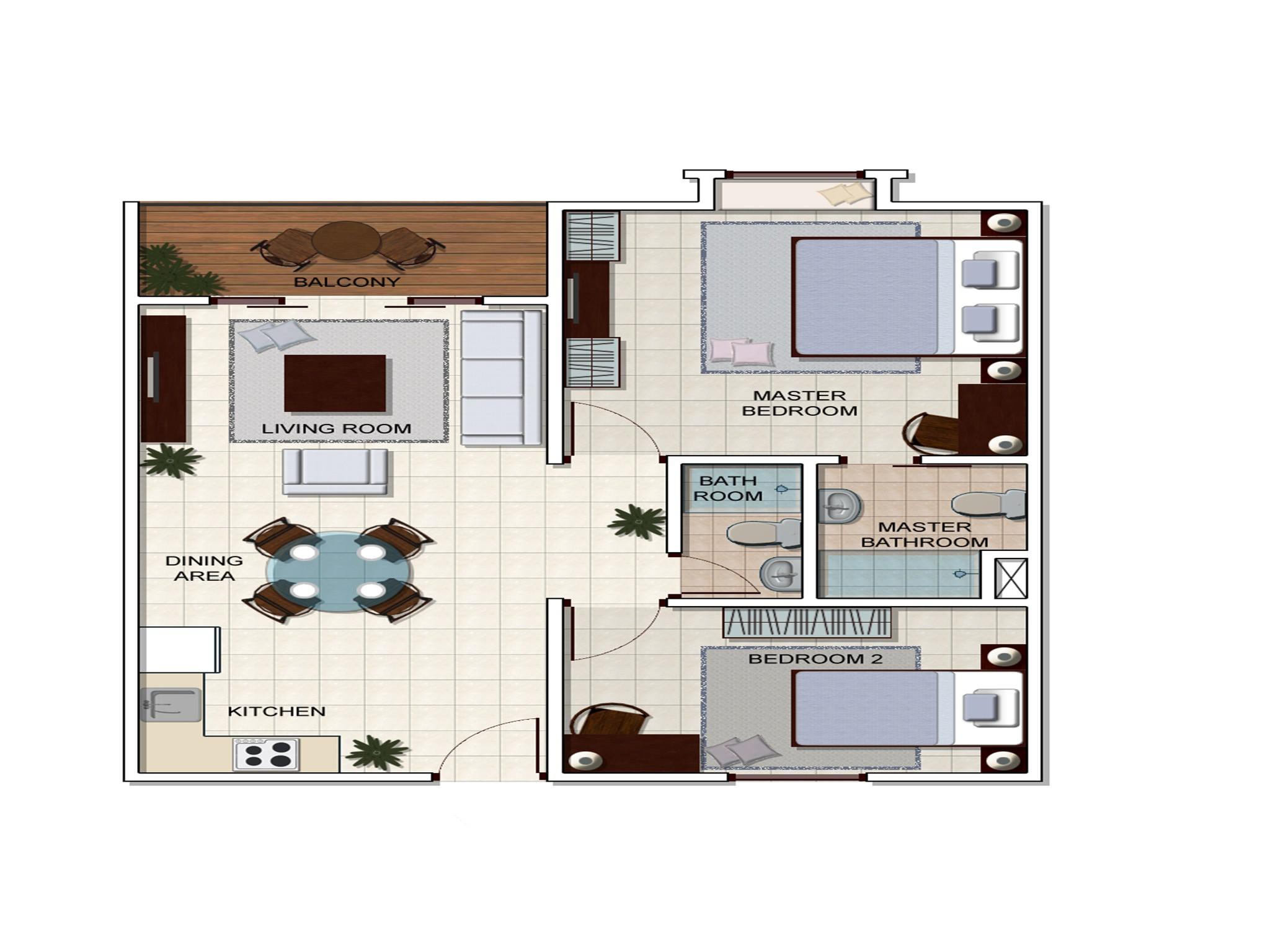 Double or Twin Deluxe Two Bedroom