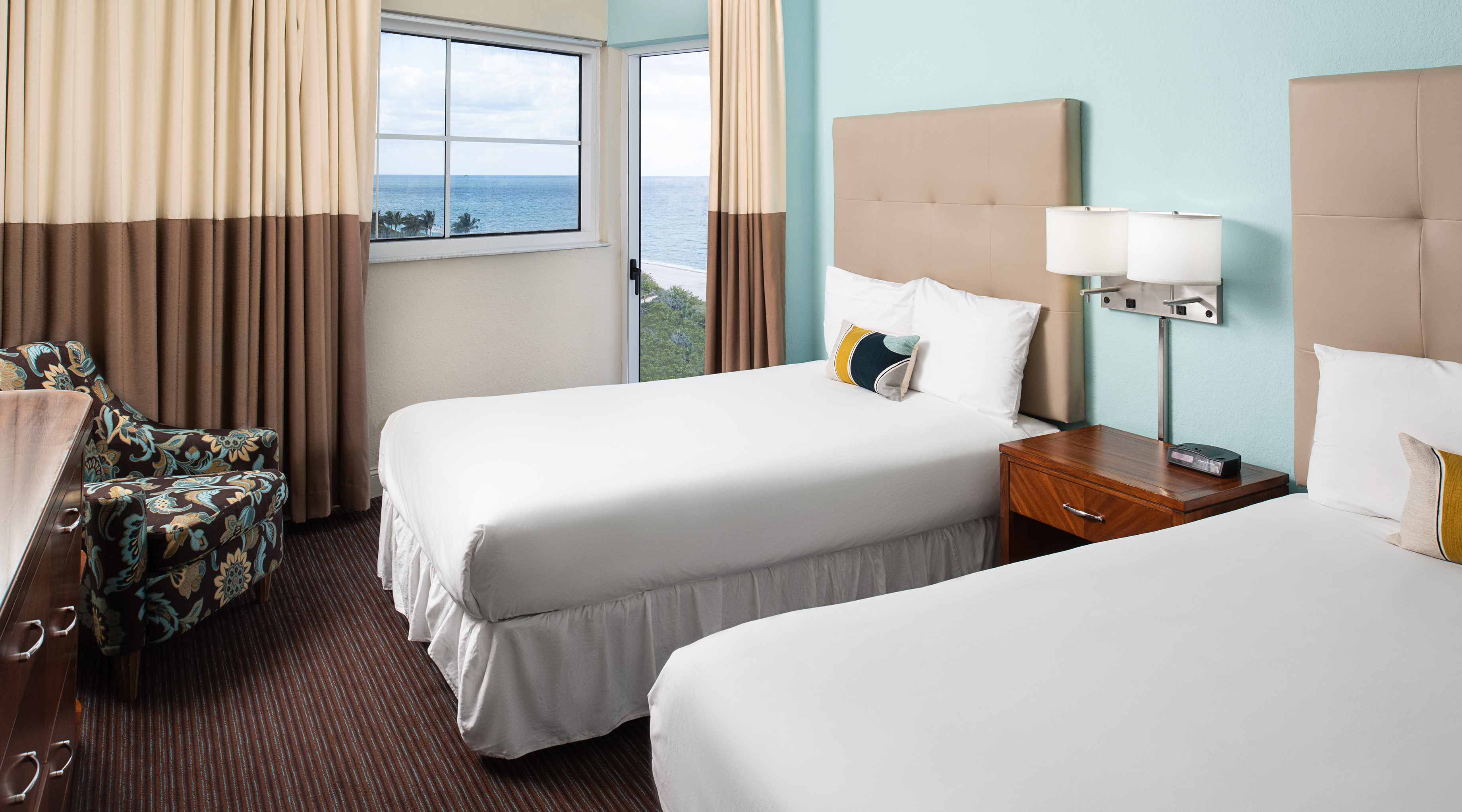 Room Partial Ocean View Two Double Beds